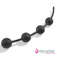 Анальные бусы с электростимуляцией Mystim Booty Garland, черные, 40 х 4 см , L