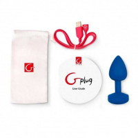 Велика анальна пробка з вібрацією Gvibe Gplug синя, L