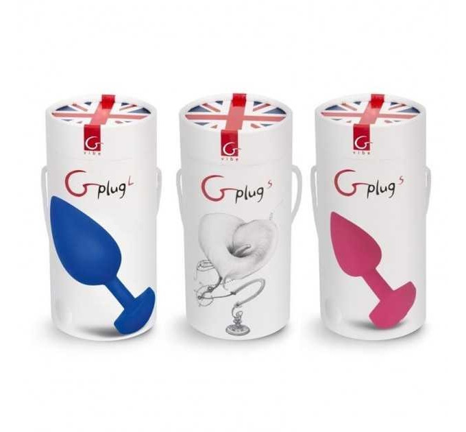 Большая анальная пробка с вибрацией Gvibe Gplug синяя, L