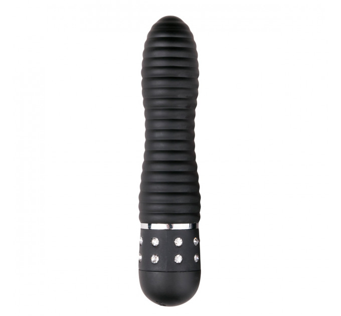 Вібратор ребристий Love Diamond Vibrator чорний, 11 см