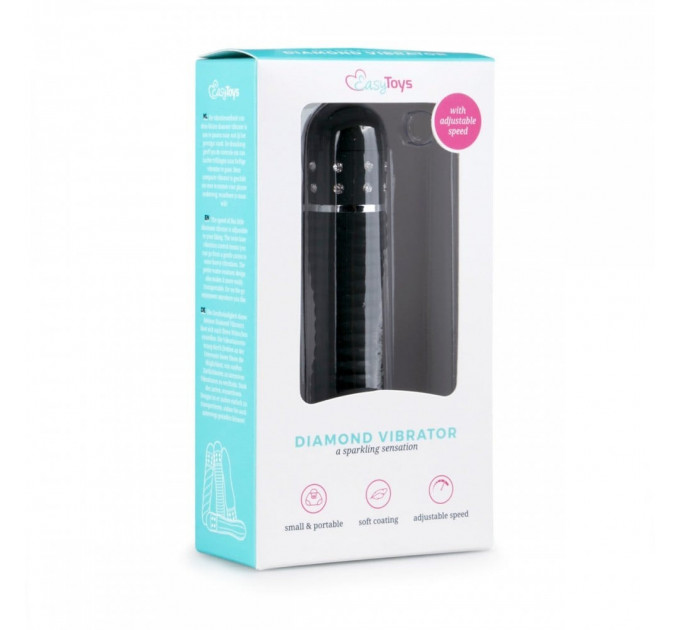Вібратор ребристий Love Diamond Vibrator чорний, 11 см