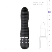 Вибратор ребристый Love Diamond Vibrator черный, 11.4 см