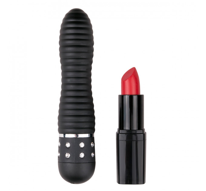 Вібратор ребристий Love Diamond Vibrator чорний, 11 см