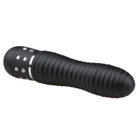 Вибратор ребристый Love Diamond Vibrator черный, 11.4 см