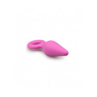 Анальна пробка зі стоппером-кільцем Easytoys, силіконова, рожева, 12 х 3.5 см