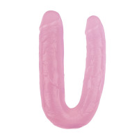 Фаллоимитатор двухсторонний Chisa Hi-Rubber, розовый 22,5 см/4,5 см; 22,5 см/3,7 см