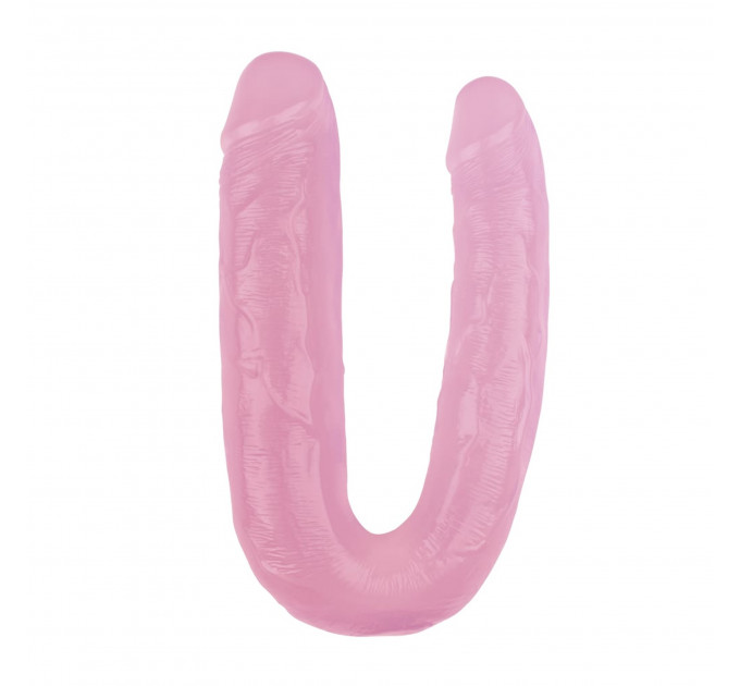Фаллоимитатор двухсторонний Chisa Hi-Rubber, розовый 22,5 см/4,5 см; 22,5 см/3,7 см