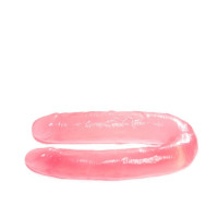 Фаллоимитатор двухсторонний Chisa Hi-Rubber, розовый 22,5 см/4,5 см; 22,5 см/3,7 см