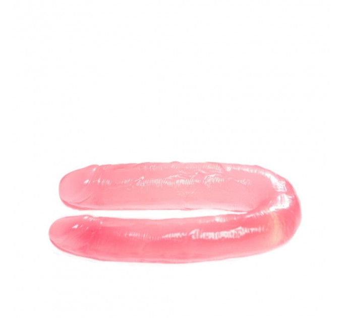 Фаллоимитатор двухсторонний Chisa Hi-Rubber, розовый 22,5 см/4,5 см; 22,5 см/3,7 см