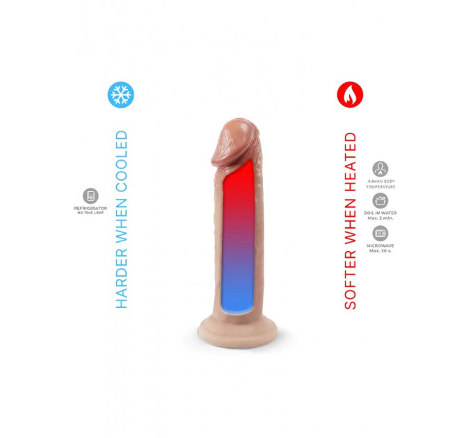 Фаллоимитатор термореактивный реалистичный Silexd Premium Real Skin Model 2 (6") на присоске,бежевый
