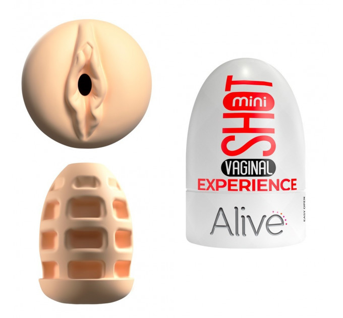 Карманный мастурбатор в виде вагины Alive Mini Shot Experience бежевый