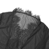 Халат напівпрозорий Star Night з поясом і мереживом, чорний, M-L