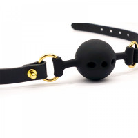 Кляп із силікону та італійської шкіри Breathable Small Ball Gag UPKO