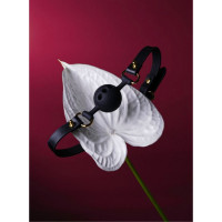 Кляп из силикона и итальянской кожи Breathable Small Ball Gag UPKO