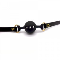 Кляп із силікону та італійської шкіри Breathable Small Ball Gag UPKO