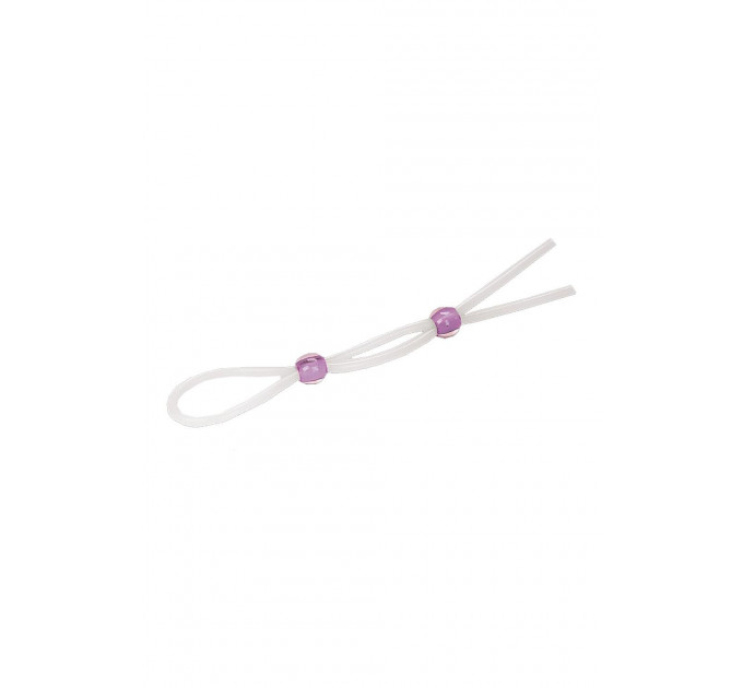 Кільце ерекційне 7 " Silicon Cock Ring with 2 beads, LAVENDER
