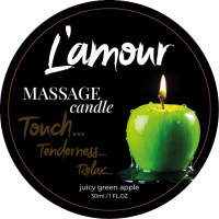 Массажная свеча L'amour Juicy Green Apple с ароматом зеленого яблока, 30 мл