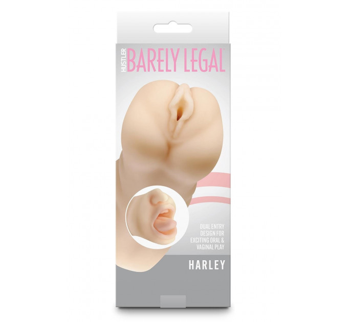 Мастурбатор двосторонній NS Novelties Barely Legal Harley рот і вагіна, 19 см