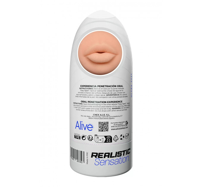 Мастурбатор мужской в виде рта Alive Oral Flex в колбе, M