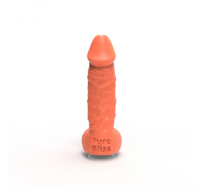 Мыло член на присоске Pure Bliss BIG коралловое, 18 см