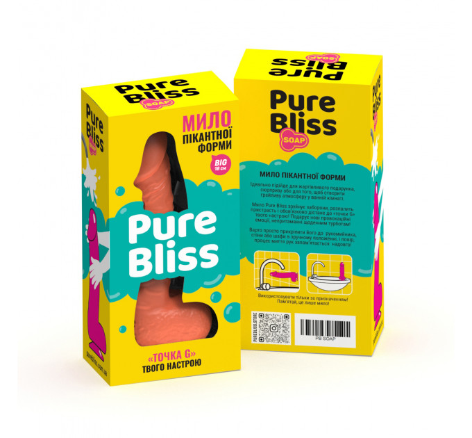 Мыло член на присоске Pure Bliss BIG коралловое, 18 см