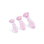 Набір анальних пробок DreamToys Glaze Glass Rosebud скляний, рожевий, 3 шт.