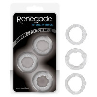 Набор эрекционных колец с рельефом NS Novelties Renegade Intensity, прозрачные, 3 шт.