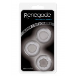 Набор эрекционных колец с рельефом NS Novelties Renegade Intensity, прозрачные, 3 шт.