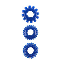 Набор эрекционных колец Chisa GK Power Cock Rings с рельефом, синие, 3 шт.