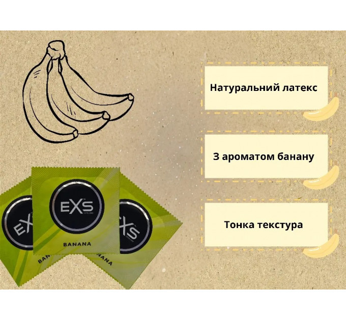 Набір презервативів для орального сексу Exs Banana з ароматом банана (ціна за 10 шт.)