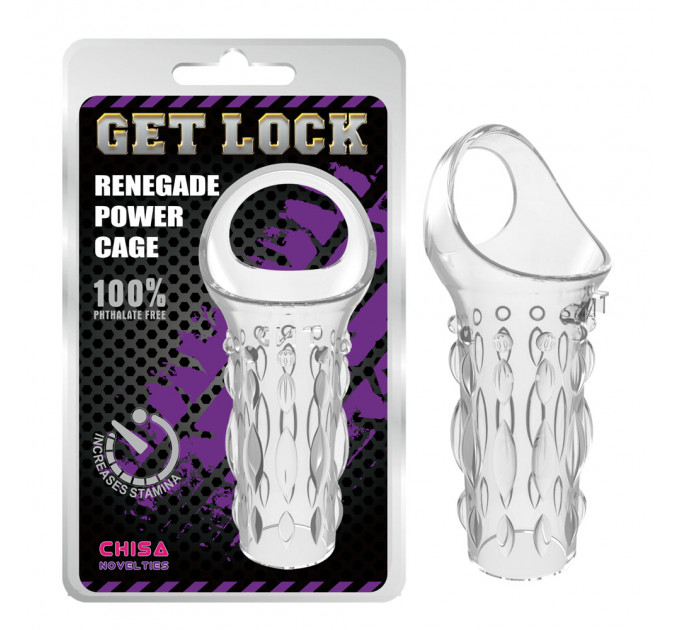 Насадка Chisa Get Lock з петлею для мошонки, прозора