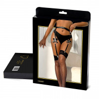 Портупея-пояс для панчіх Star Night із декоративними бантиками, чорний