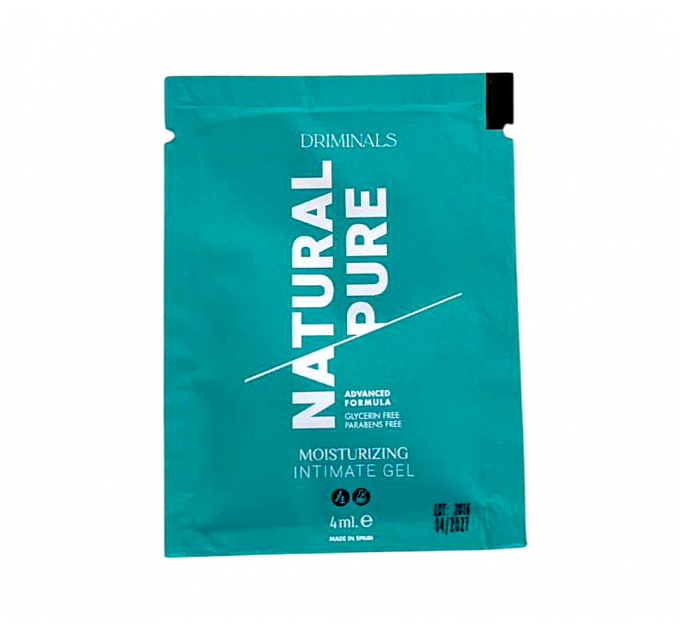 Пробник/Лубрикант на водной основе Driminals Natural Pure для чувствительной кожи, 4 мл