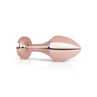 Анальна пробка з чорним каменем Rosy Gold Nouveau золота