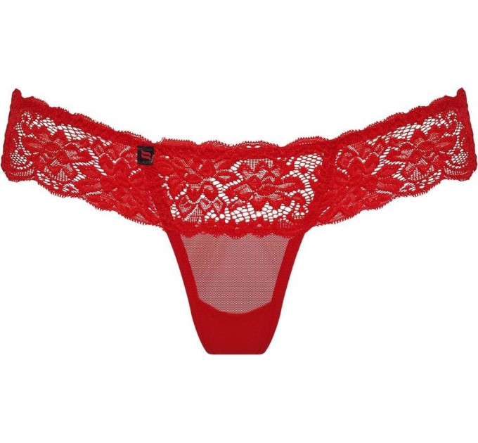 Стринги кружевные Obsessive 863-THO-3 красные, L/XL
