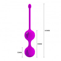 Вагінальні кульки PRETTY LOVE Kegel Tighten Up, фіолетові, 3.2 см