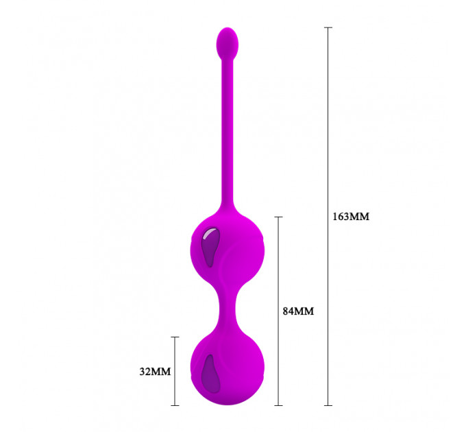 Вагинальные шарики PRETTY LOVE Kegel Tighten Up, фиолетовые, 3.2 см
