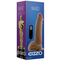 Вибратор реалистичный на присоске EGZO Mad Evolution Stormy Lover с проводным пультом управления