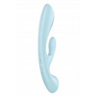 Вібратор кролик Satisfyer Triple Oh з трьома моторами, блакитний