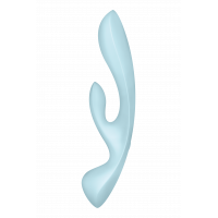 Вібратор кролик Satisfyer Triple Oh з трьома моторами, блакитний