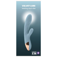 Вибратор кролик с функцией нагрева +10 режимов вибрации Sweet Em Velvet Lure, голубой