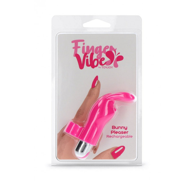 Вибратор на палец для клитора в виде кролика Toy Joy Bunny Pleaser Rechargeable розовый