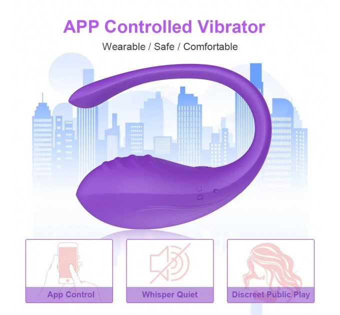 Віброяйце Every Night Toys Letitia з дистанційним керуванням, бузковий, 10 режимів вібрації