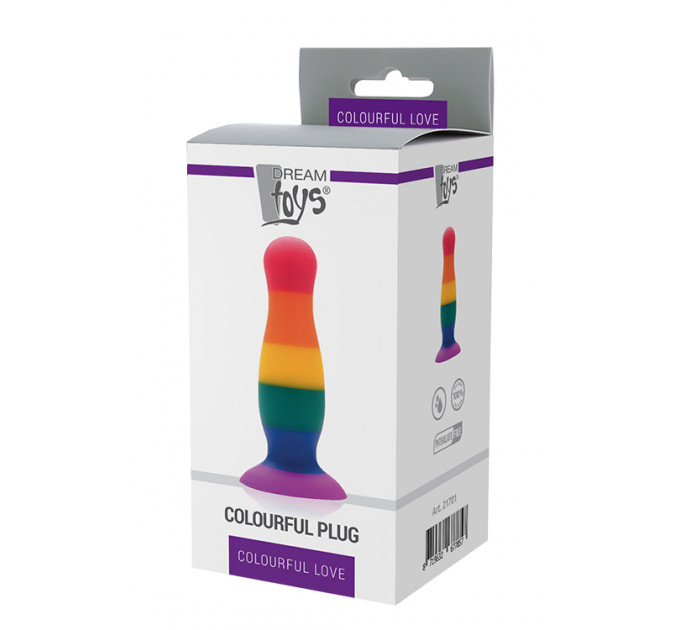 Райдужна анальна пробка COLOURFUL LOVE PLUG