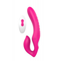 Безремневый страпон VIBES OF LOVE REMOTE DOUBLE DIPPER