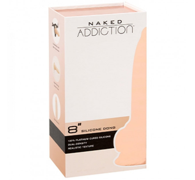 Фаллоимитатор реалистичный на присоске NAKED ADDICTION 8 бежевый