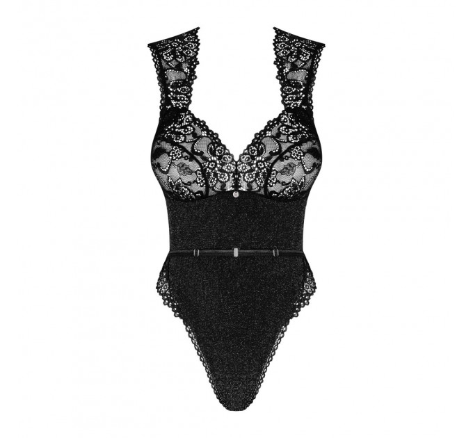 Элегантное сексуальное боди Obsessive Elisetta черное, L/XL