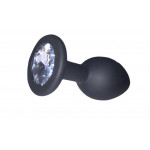 Анальная пробка Black Silicone White Shape M