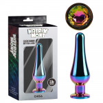 Анальна пробка класична різнокольорова CHISA MATRIX MONT з різнокольоровим каменем, 11.2 см, Φ3.5 см