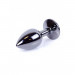 Анальная пробка с камнем Plug-Jewellery Dark Silver PLUG- Red размер S